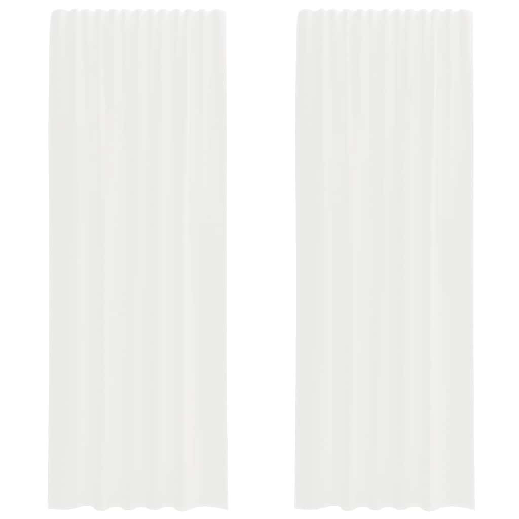 vidaXL Voile Curtains with Rod Pockets 2 pcs White