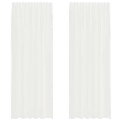 vidaXL Voile Curtains with Rod Pockets 2 pcs White