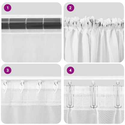 vidaXL Voile Curtains with Rod Pockets 2 pcs Wine Red