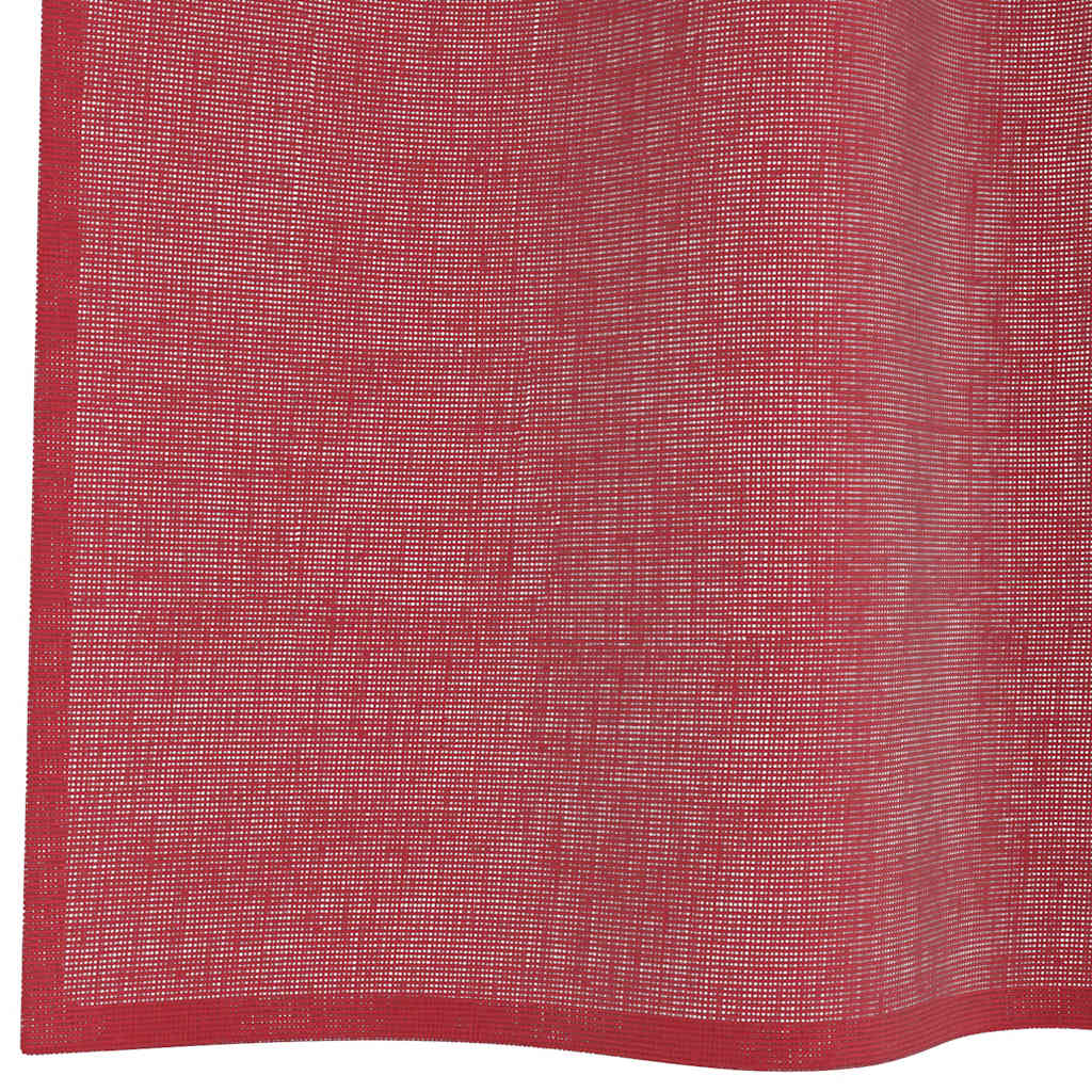 vidaXL Voile Curtains with Rod Pockets 2 pcs Wine Red