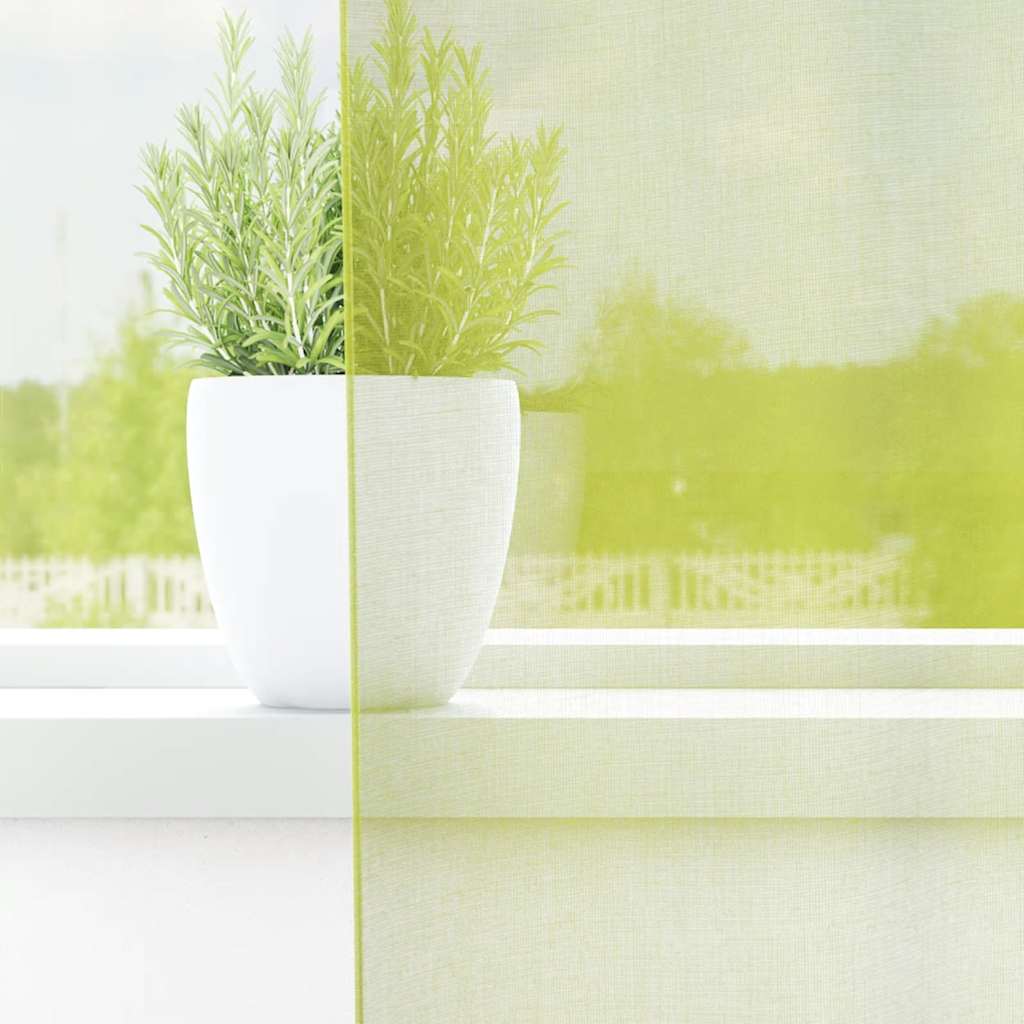 vidaXL Voile Curtains with Tab Top 2 pcs Apple Green