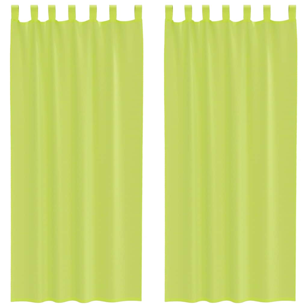 vidaXL Voile Curtains with Tab Top 2 pcs Apple Green