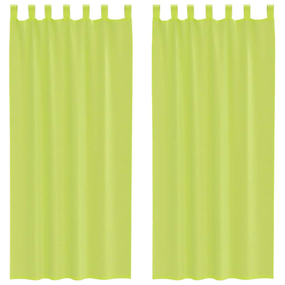 vidaXL Voile Curtains with Tab Top 2 pcs Apple Green