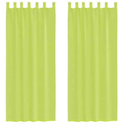 vidaXL Voile Curtains with Tab Top 2 pcs Apple Green