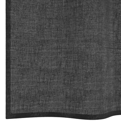 vidaXL Voile Curtains with Tab Top 2 pcs Black