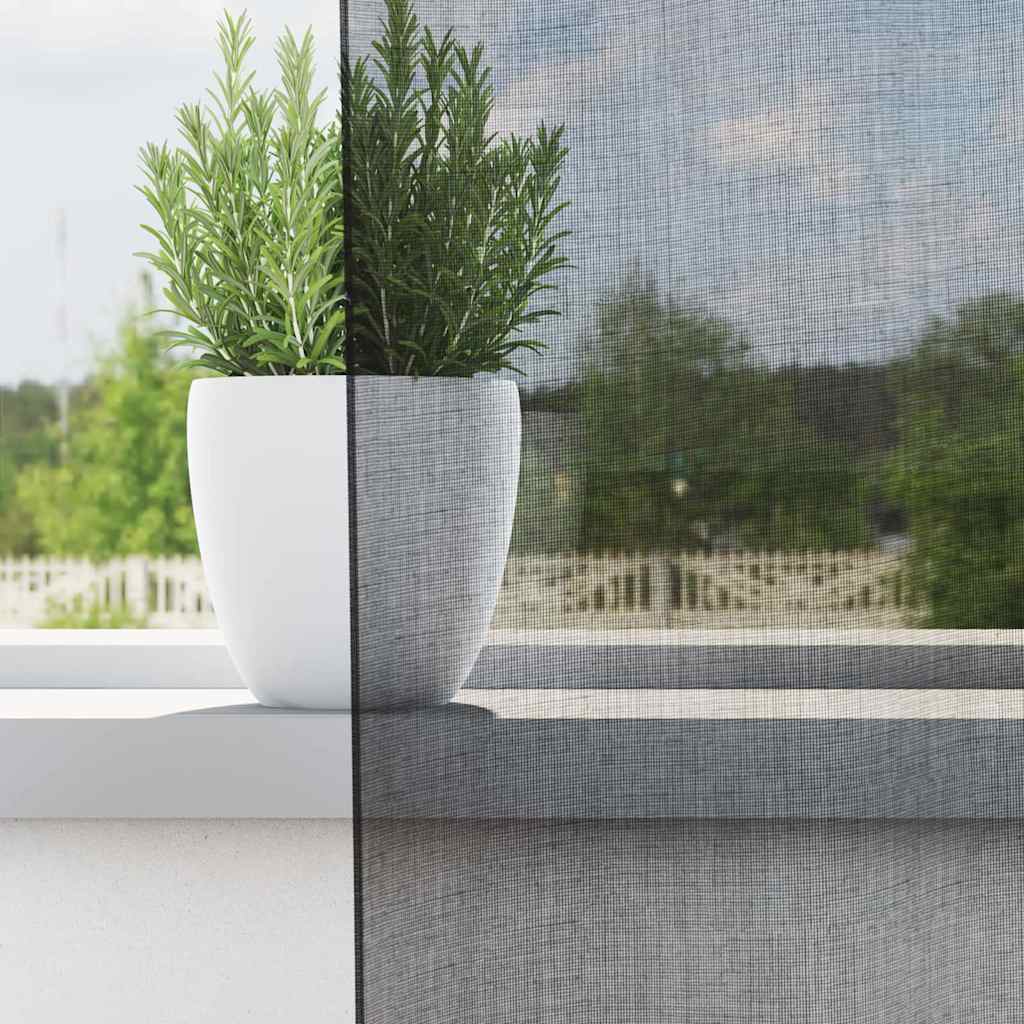 vidaXL Voile Curtains with Tab Top 2 pcs Black