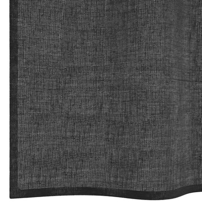 vidaXL Voile Curtains with Tab Top 2 pcs Black
