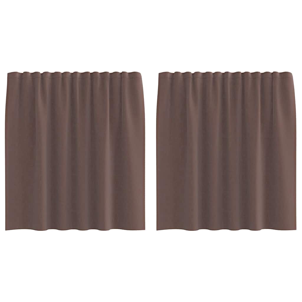 vidaXL Voile Curtains with Tab Top 2 pcs Brown
