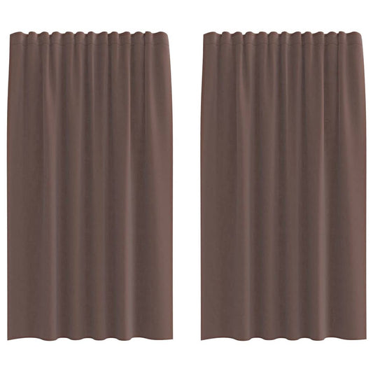 vidaXL Voile Curtains with Tab Top 2 pcs Brown