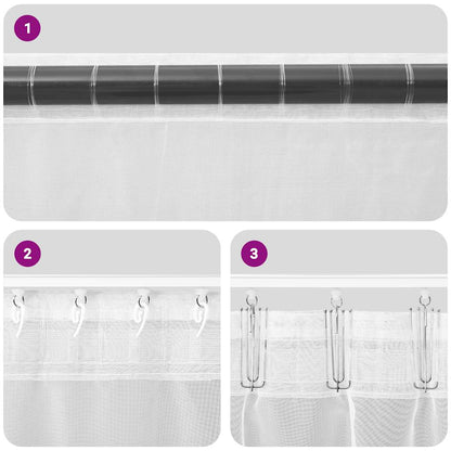 vidaXL Voile Curtains with Tab Top 2 pcs Brown