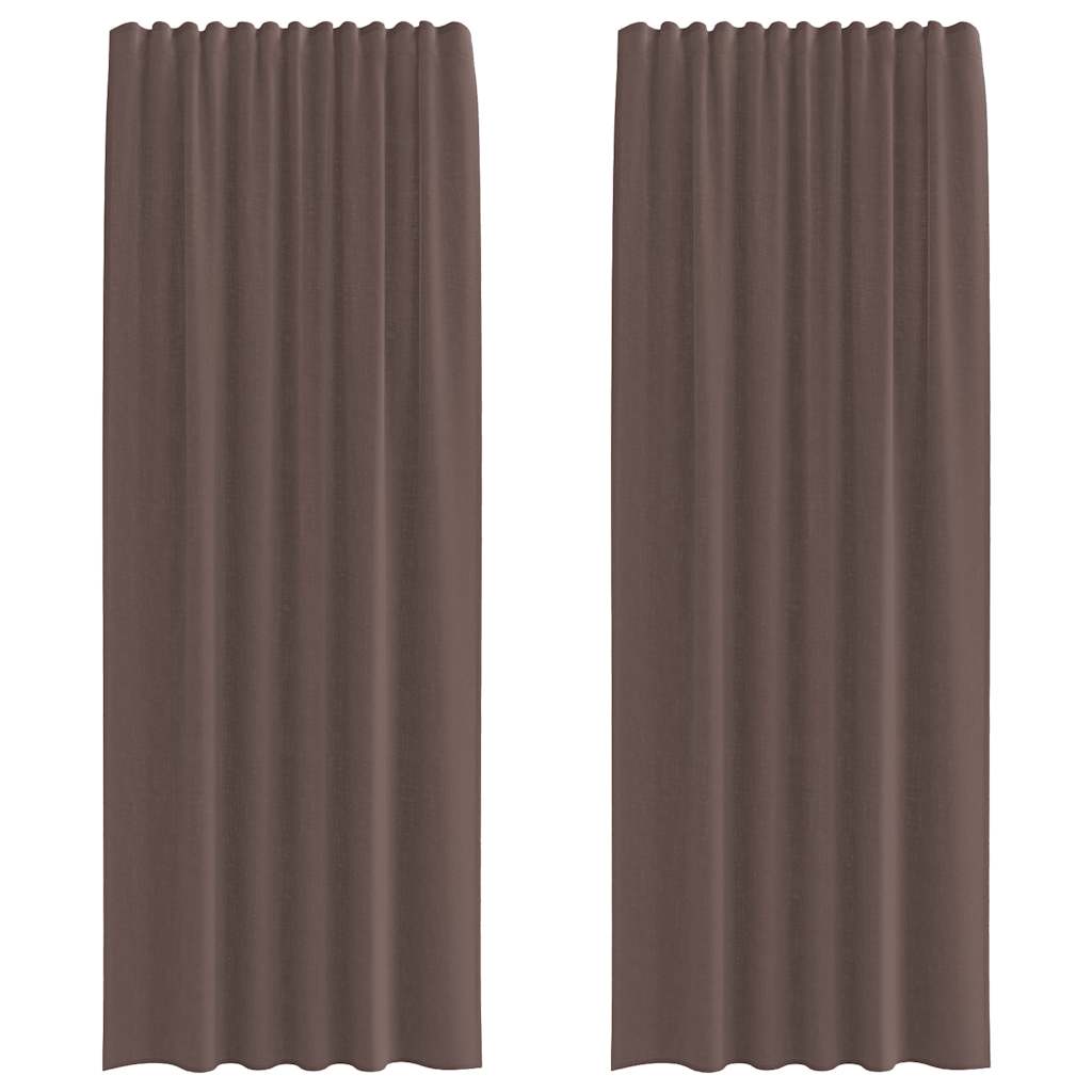 vidaXL Voile Curtains with Tab Top 2 pcs Brown