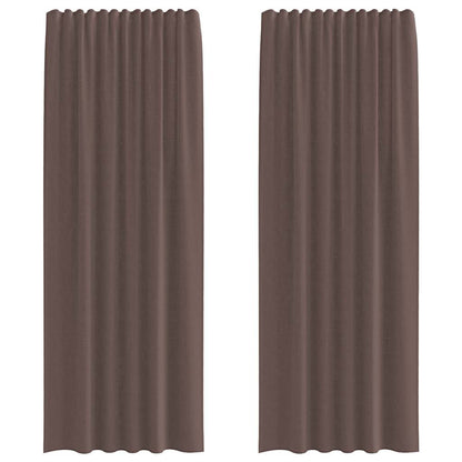 vidaXL Voile Curtains with Tab Top 2 pcs Brown