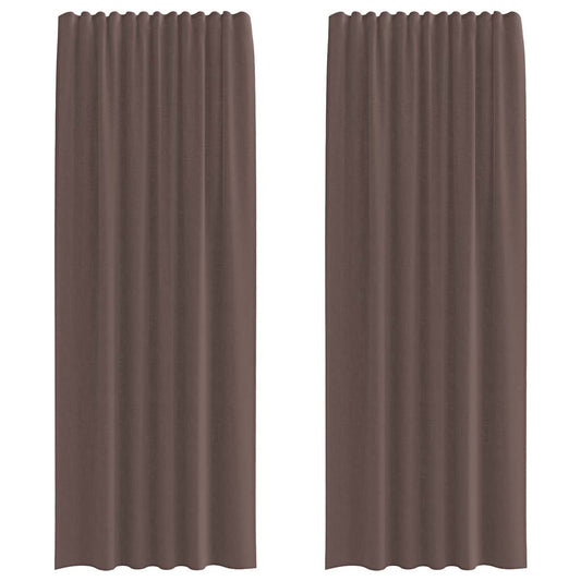 vidaXL Voile Curtains with Tab Top 2 pcs Brown
