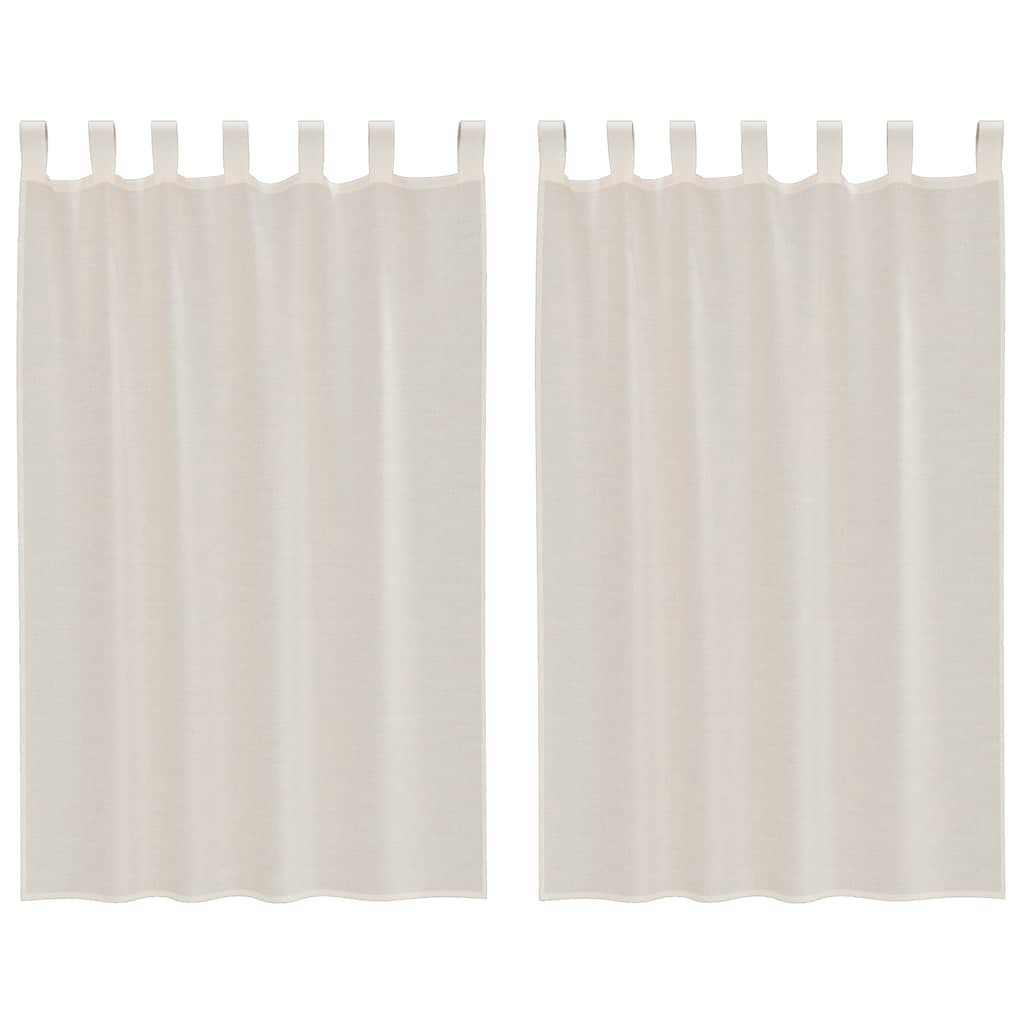 vidaXL Voile Curtains with Tab Top 2 pcs Cream