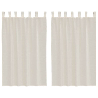 vidaXL Voile Curtains with Tab Top 2 pcs Cream