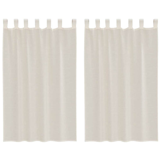 vidaXL Voile Curtains with Tab Top 2 pcs Cream
