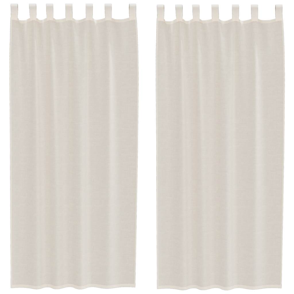 vidaXL Voile Curtains with Tab Top 2 pcs Cream