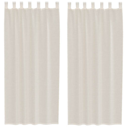 vidaXL Voile Curtains with Tab Top 2 pcs Cream