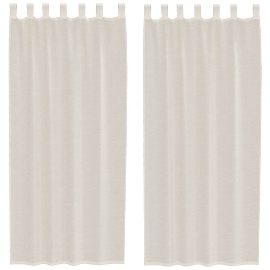vidaXL Voile Curtains with Tab Top 2 pcs Cream