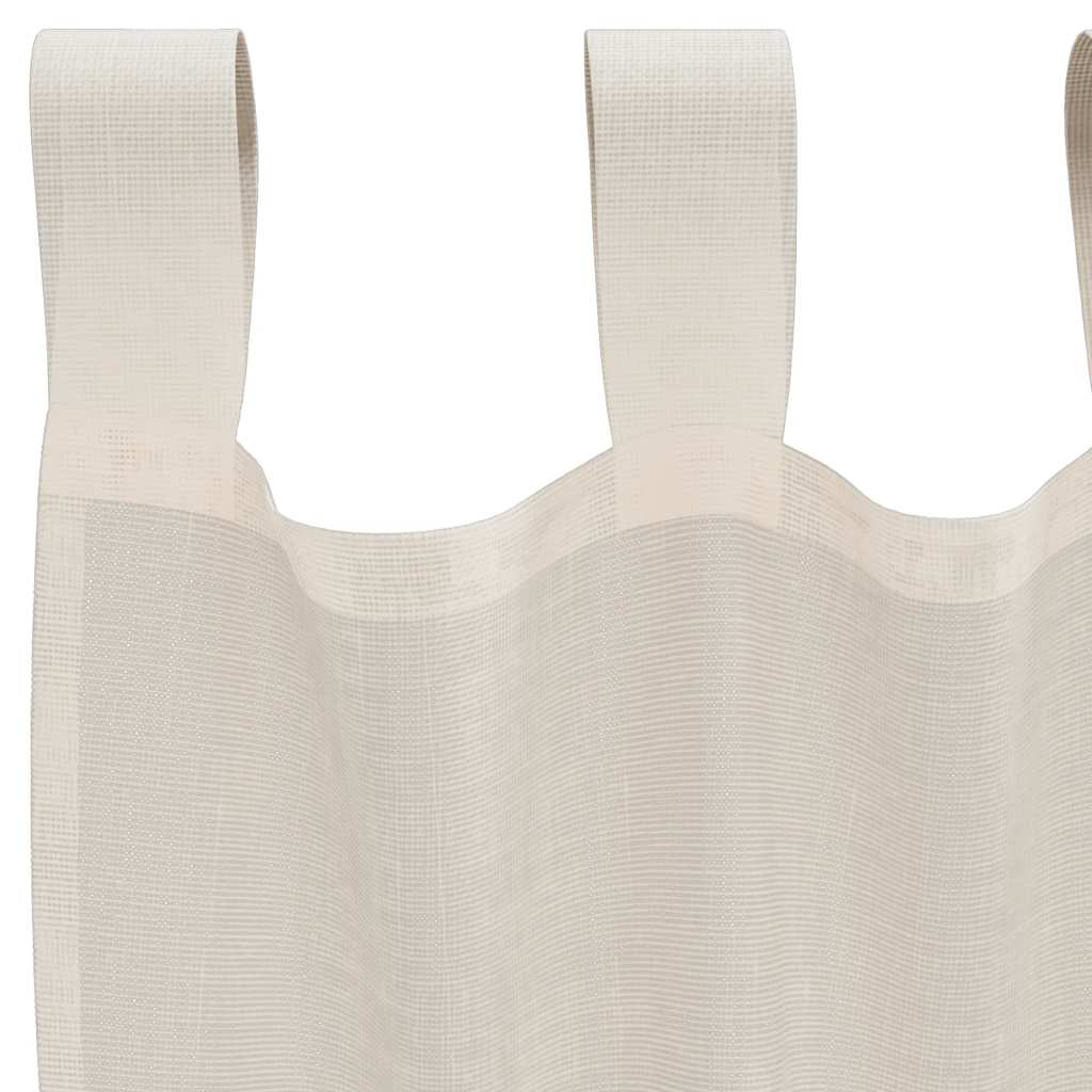 vidaXL Voile Curtains with Tab Top 2 pcs Cream