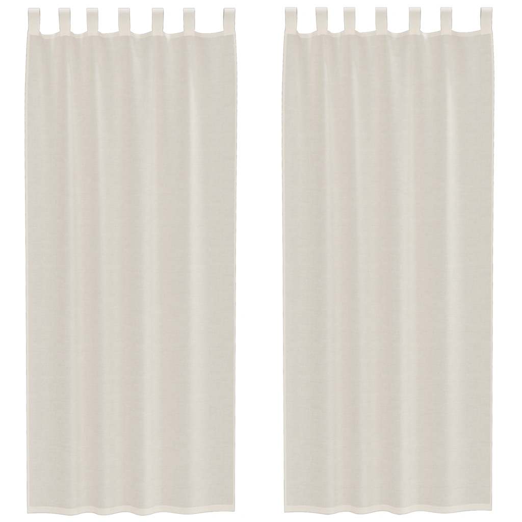 vidaXL Voile Curtains with Tab Top 2 pcs Cream