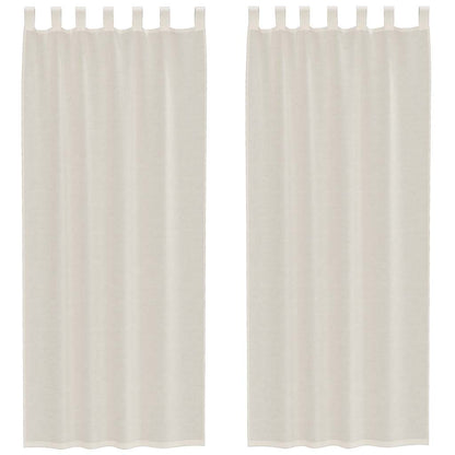 vidaXL Voile Curtains with Tab Top 2 pcs Cream