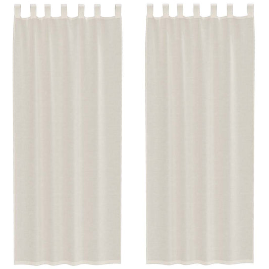 vidaXL Voile Curtains with Tab Top 2 pcs Cream
