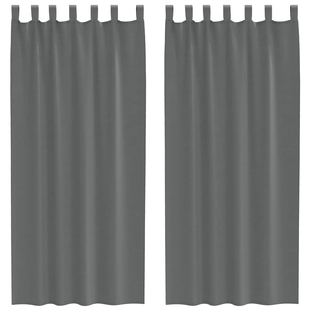 vidaXL Voile Curtains with Loops 2 pcs Dark Grey 140x225 cm