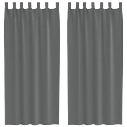 vidaXL Voile Curtains with Loops 2 pcs Dark Grey 140x225 cm