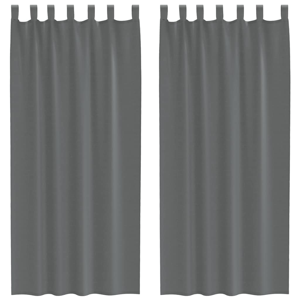 vidaXL Voile Curtains with Loops 2 pcs Dark Grey 140x245 cm