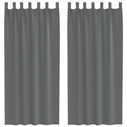 vidaXL Voile Curtains with Loops 2 pcs Dark Grey 140x245 cm