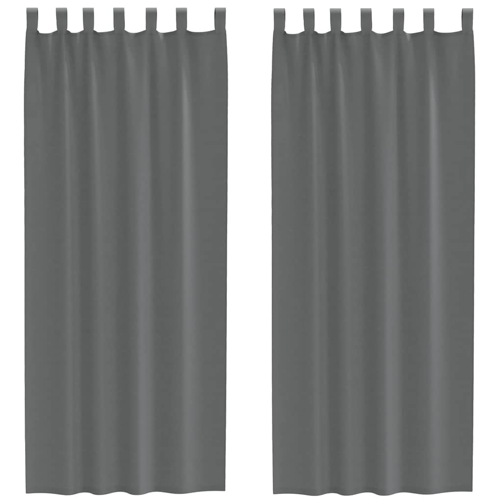 vidaXL Voile Curtains with Loops 2 pcs Dark Grey 140x260 cm