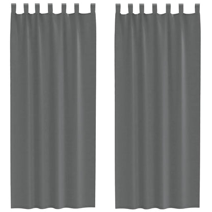 vidaXL Voile Curtains with Loops 2 pcs Dark Grey 140x260 cm