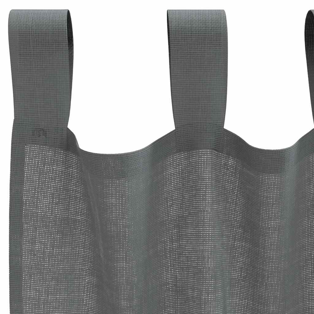 vidaXL Voile Curtains with Loops 2 pcs Dark Grey 140x260 cm