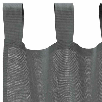 vidaXL Voile Curtains with Loops 2 pcs Dark Grey 140x260 cm