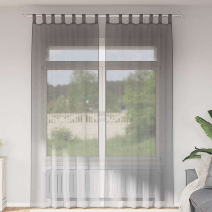 vidaXL Voile Curtains with Loops 2 pcs Dark Grey 140x260 cm
