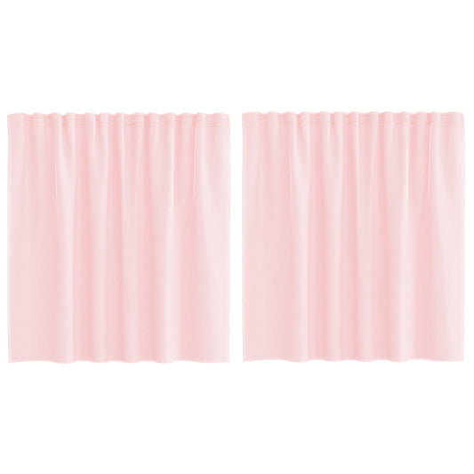 vidaXL Voile Curtains with Loops 2 pcs Light Pink 140x140 cm