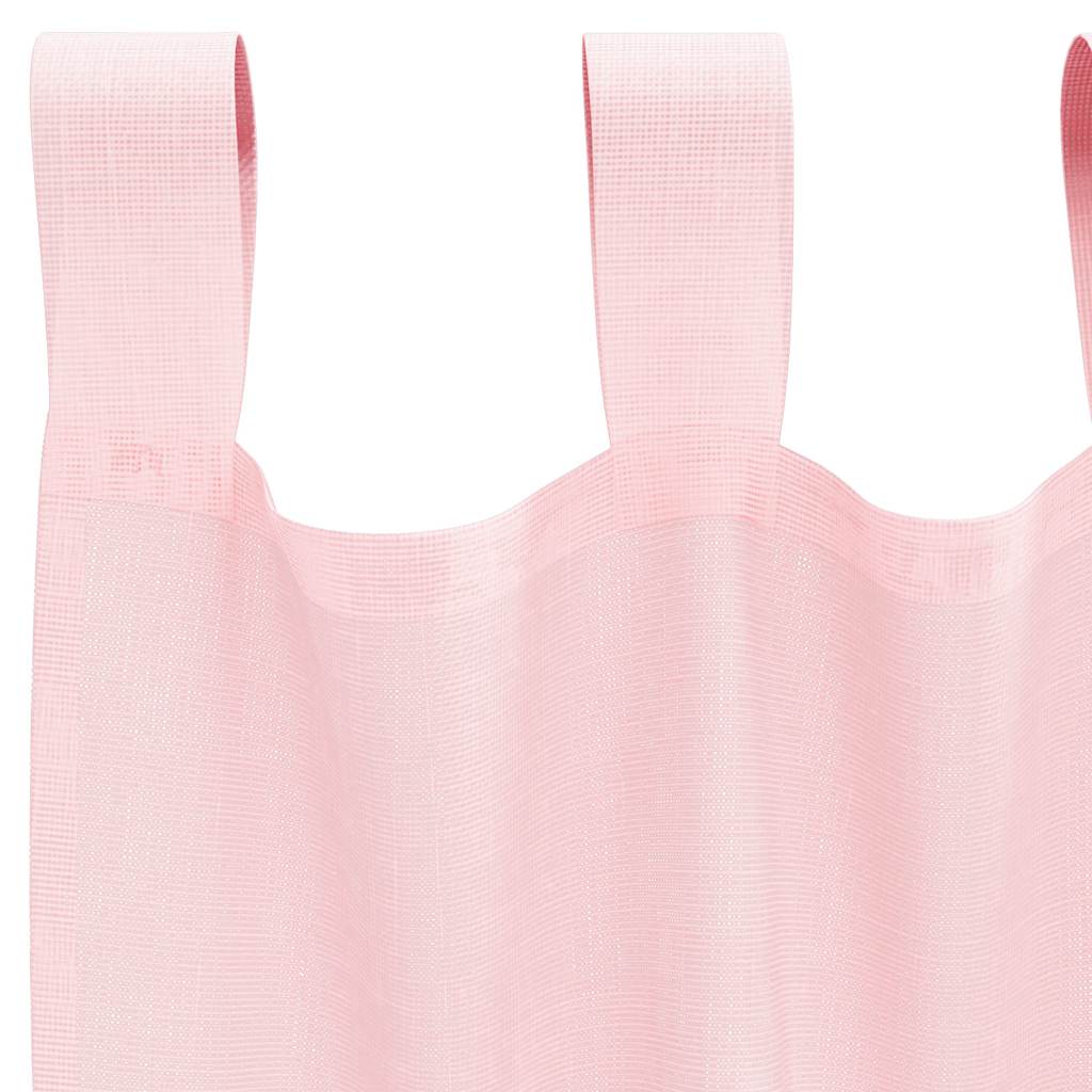 vidaXL Voile Curtains with Loops 2 pcs Light Pink 140x140 cm