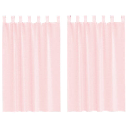 vidaXL Voile Curtains with Loops 2 pcs Light Pink 140x175 cm