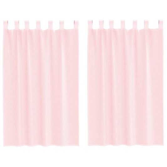 vidaXL Voile Curtains with Loops 2 pcs Light Pink 140x175 cm