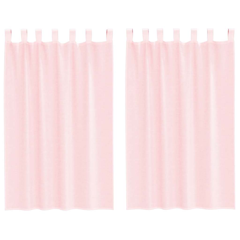 vidaXL Voile Curtains with Loops 2 pcs Light Pink 140x175 cm