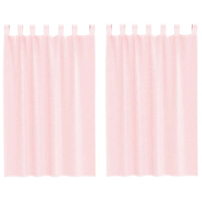 vidaXL Voile Curtains with Loops 2 pcs Light Pink 140x175 cm
