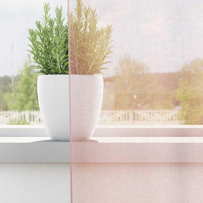 vidaXL Voile Curtains with Loops 2 pcs Light Pink 140x175 cm