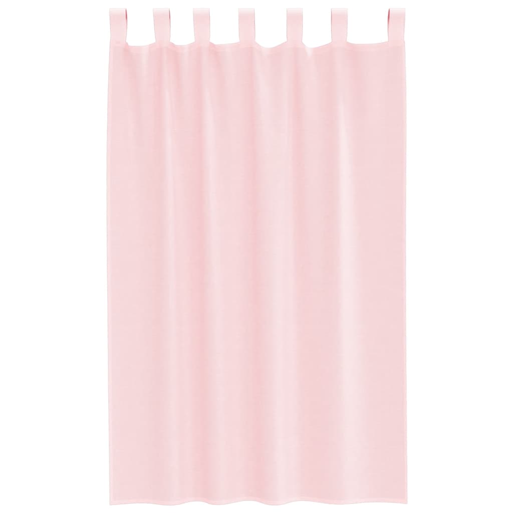 vidaXL Voile Curtains with Loops 2 pcs Light Pink 140x175 cm