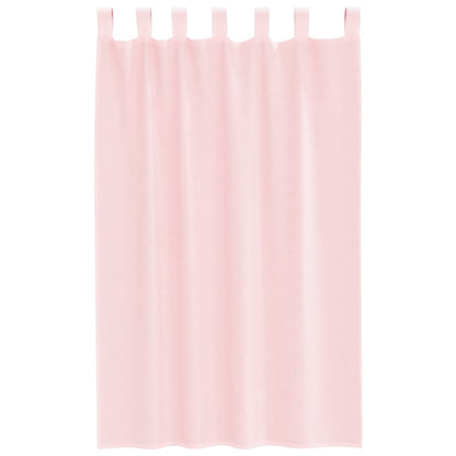 vidaXL Voile Curtains with Loops 2 pcs Light Pink 140x175 cm