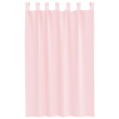 vidaXL Voile Curtains with Loops 2 pcs Light Pink 140x175 cm