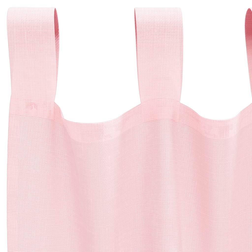 vidaXL Voile Curtains with Loops 2 pcs Light Pink 140x175 cm