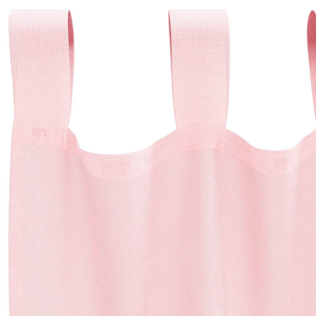 vidaXL Voile Curtains with Loops 2 pcs Light Pink 140x175 cm
