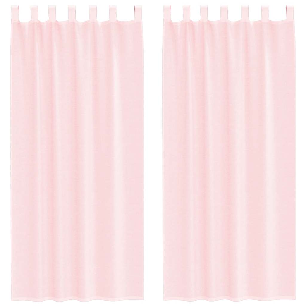 vidaXL Voile Curtains with Loops 2 pcs Light Pink 140x225 cm