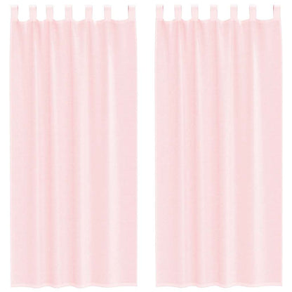 vidaXL Voile Curtains with Loops 2 pcs Light Pink 140x225 cm